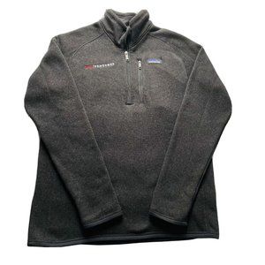 Patagonia 1/4 Zip Better Sweater Fleece Jacket Logo Charcoal Medium Men EUC